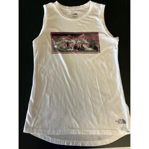 The North Face Women's Foundation Graphic Tank Top White XS Sleeveless Casual